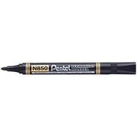 Pentel N850 Permanent Marker Bullet Tip Black (Pack of 12)