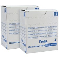 Pentel Micro Correct Correction Fluid Pen, Needle Point Precision Tip, 12ml, Pack of 12 - Buy One Get One Free