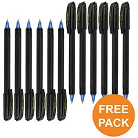 Pentel EnerGel Capstyle Eco Rollerball, 0.7mm, Blue, Pack of 12 - Buy One Get One Free