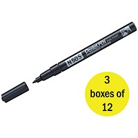 Pentel N50S Permanent Bullet Marker Fine Black (Pack of 12) - 3 Pack Saver Bundle Pentel N50S Permanent Bullet Marker Fine Black (Pack of 12) - 3 Pack Saver Bundle