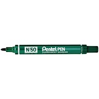 Pentel N50 Permanent Green Marker Bullet Tip (Pack of 12)