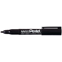 Pentel NN50 Permanent Marker Bullet Tip Black (Pack of 12)