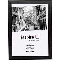 Hampton Frames Black Wood Photo Frame, A4, Non-Glass, Black