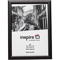 Hampton Frames Black Wood Certificate Frame, A4, Non-Glass, Black