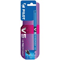 Pilot V5 Hi-Tecpoint Rollerball Pen Blue (Pack of 12) 100101203