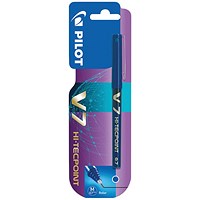 Pilot V7 Hi-Tecpoint Rollerball Pen, Blue, Pack of 12