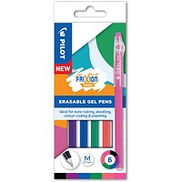 Pilot FriXion Ball Stick Erasable Gel Pens Wallet, Assorted, Pack of 6