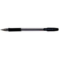 Pilot BPS GP Ball Pen, Rubberised Grip, Fine, Black, Pack of 12