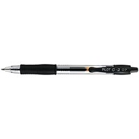 Pilot G-207 Gel Rollerball Pen, 0.39mm Line, Rubber Grip, Black, Pack of 12