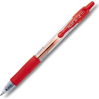 Pilot G-207 Gel Rollerball Pen, 0.39mm Line, Rubber Grip, Red, Pack of 12