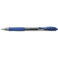 Pilot G-207 Gel Rollerball Pen, 0.39mm Line, Rubber Grip, Blue, Pack of 12