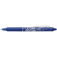 Pilot FriXion Clicker Rollerball Pen, Retractable, Erasable, 0.7mm Tip, 0.35mm Line, Blue, Pack of 12