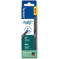 Pilot FriXion Ball Plus 07 Ballpoint Pen, Assorted, Pack of 4