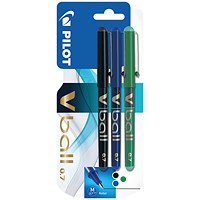 Pilot V Ball Rollerball Pens Assorted (Pack of 3)