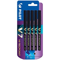 Pilot V7 Rollerball Pens Black (Pack of 5)