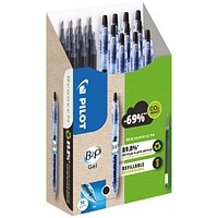 Pilot B2P Gel Ink Retractable Rollerball Medium Tip Black 10 Pens+10 Refills (Pack of 20)