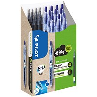 Pilot B2P Greenpack Gel Rollerball Pen/Refill 10 Pen 10 Refill Medium Blue (Pack of 20)