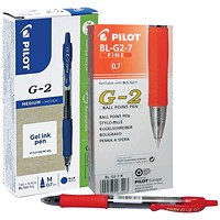 Pilot G-207 Gel Rollerball Pen, 0.39mm Line, Rubber Grip, Blue, Pack of 12 - Get Pilot G-207 Gel Rollerball Pen, 0.39mm Line, Rubber Grip, Red, Pack of 12 Free
