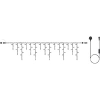 LED Black Rubber Icicle Lights 4m Warm White