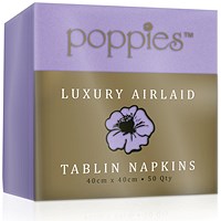 Poppies Tablin Napkins, 4 Fold, 40cm, Lilac, Pack of 500
