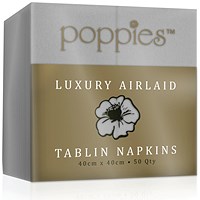 Poppies Tablin Napkins, 8 Fold, 40cm, Grey, Pack of 500