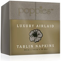Poppies Tablin Napkins, 8 Fold, 40cm, Mocha, Pack of 500