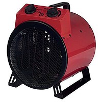 Igenix 3kW Industrial Drum Fan Heater, 2 Heat Settings, Red