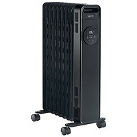 Igenix 2kW Digital Oil Filled Radiator with Timer, Black