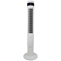 Igenix 43 Inch Digital Tower Fan, 3 Speeds, White