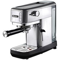 Ariete Metal Slim Espresso Coffee Maker, Brushed Stainless Steel