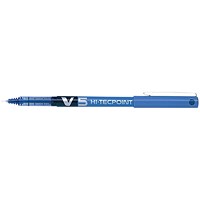 Pilot V5 Rollerball Pen, Needle Tip 0.5mm, Line 0.3mm, Blue, Pack of 12