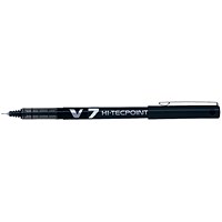 Pilot V7 Rollerball Pen, Needle Tip 0.7mm, Line 0.4mm, Black, Pack of 12