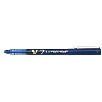 Pilot V7 Rollerball Pen, Needle Tip 0.7mm, Line 0.4mm, Blue, Pack of 12