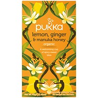 Pukka Lemon Ginger and Manuka Herbal Tea, Pack of 20