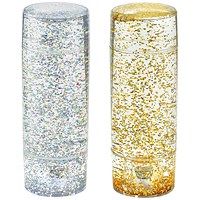 Shake and Shine Light Up Glitter Tub, Gold/Silver, Battery Operated, Pack of 2
