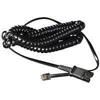 Poly U10P Headset Link Cable Curly Cord Black Ref 36469-01/32145-01