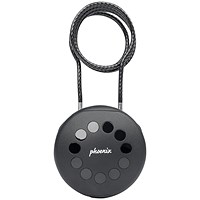 Phoenix Palm Smart Key Safe with Electronic Lock and Security Cable, Black