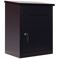 Phoenix Top Loading Pacel Box with Key Lock, Black