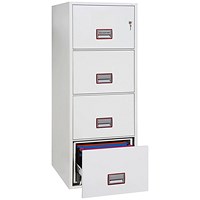 Phoenix Firefile Filing Cabinet Fire Resistant 4 Lockable Drawers 230Kg W530xD675xH1405mm Ref FS2254K