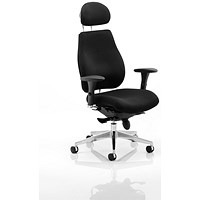 Chiro Plus Ergo Posture Chair, Headrest, Height Adjustable Arms, Black