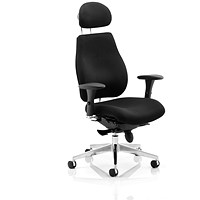 Chiro Plus Ergo Posture Chair, Headrest, Height Adjustable Arms, Black - Delivered Built