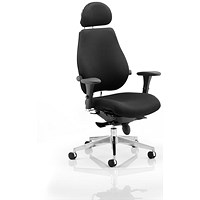 Chiro Plus Ultimate Chair with Headrest, Black