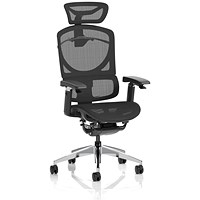 Ergo Click Plus Mesh Operator Chair, Headrest, Height Adjustable Arms, Black