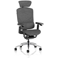 Ergo Click Plus Fabrimesh Operator Chair, Headrest, Height Adjustable Arms, Grey