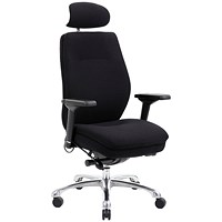 Domino Operator Chair, Headrest, Height Adjustable Arms, Black - BUILT