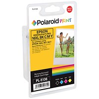 Polaroid Epson 16XL Remanufactured Inkjet Cartridge KCMY (Pack of 4) T163640-COMP PL