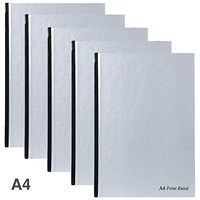 Pukka Pad Hardback Casebound Notebook, A4, Ruled with Ribbon, Pages are perforated for easy removal 192 Pages, Pack of 5