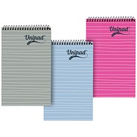 Pukka Pad Unipad Wirebound Shorthand Pad, 203x128mm, Ruled & Peforated, 160 Pages, Assorted Colours, Pack of 15