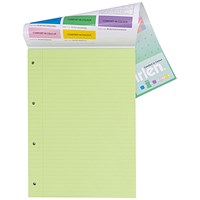 Pukka Pad Comfort in Colour Refill Pad, A4, Ruled, 100 Pages, Green, Pack of 6