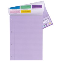 Pukka Pad Comfort in Colour Refill Pad, A4, Ruled, 100 Pages, Purple, Pack of 6